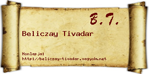 Beliczay Tivadar névjegykártya
